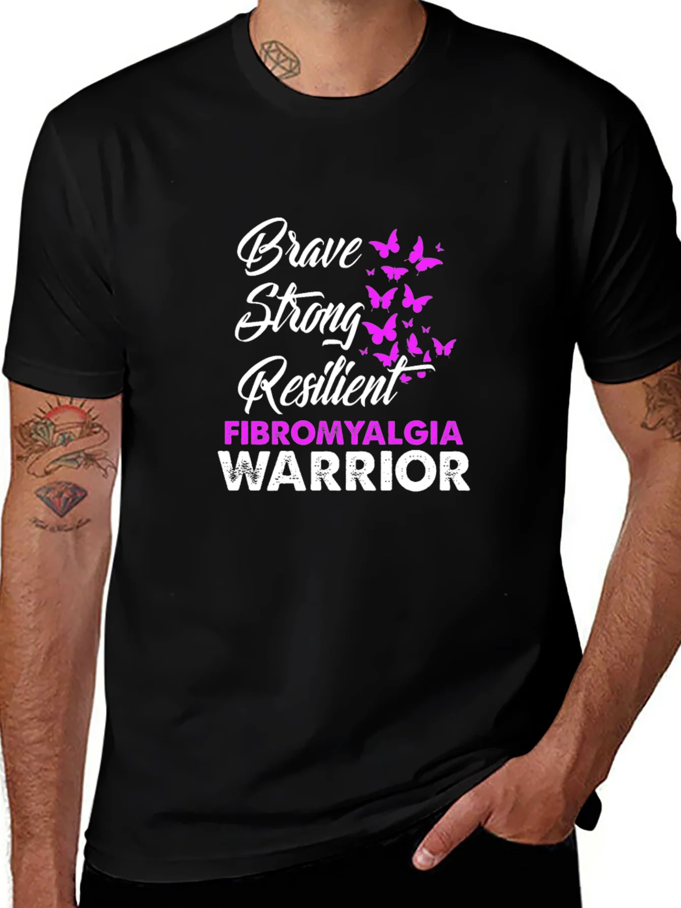 Rebbecca Brave Strong Resilient Fibromyalgia Warrior T-Shirt