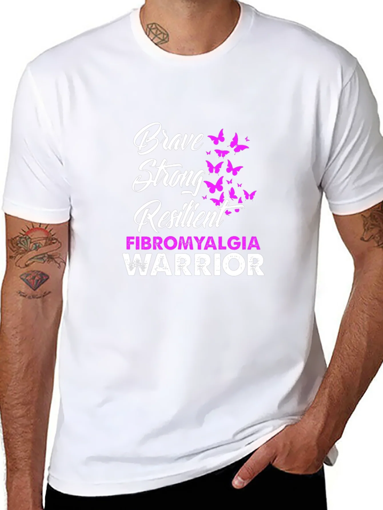 Rebbecca Brave Strong Resilient Fibromyalgia Warrior T-Shirt