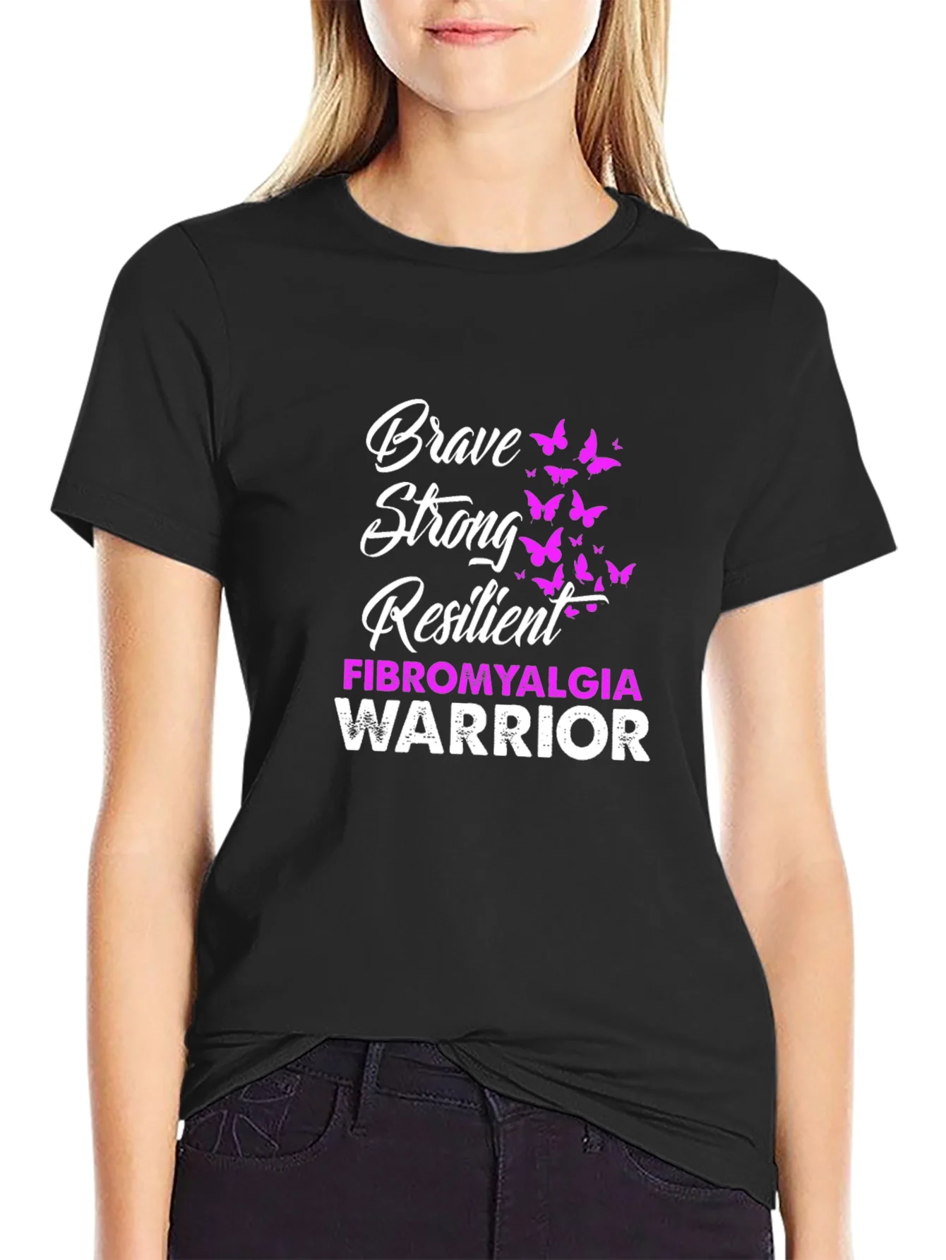 Rebbecca Brave Strong Resilient Fibromyalgia Warrior T-Shirt