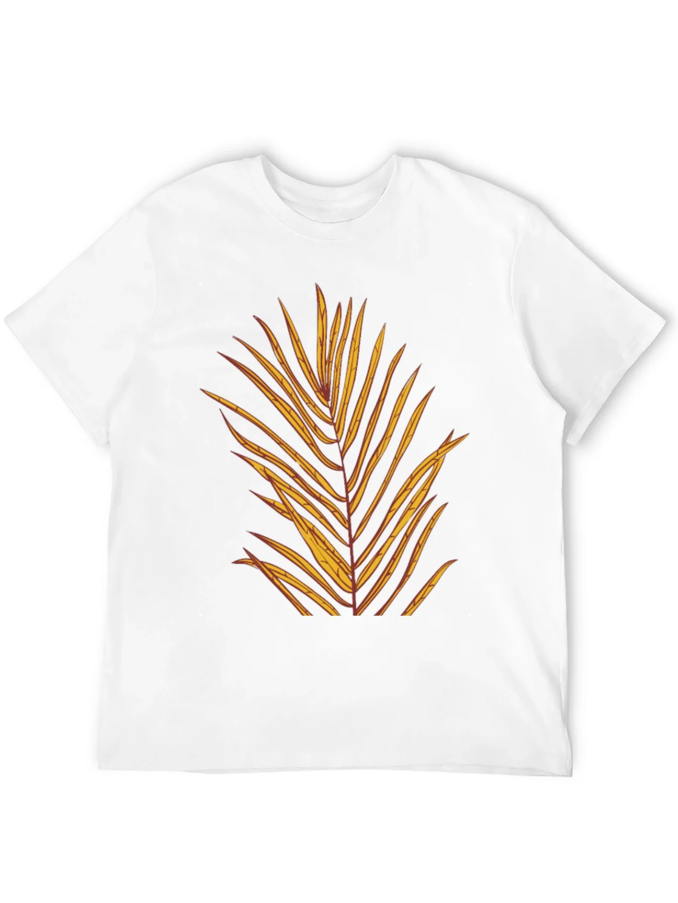 Camiseta Negra con Dise?o de Hoja Tropical