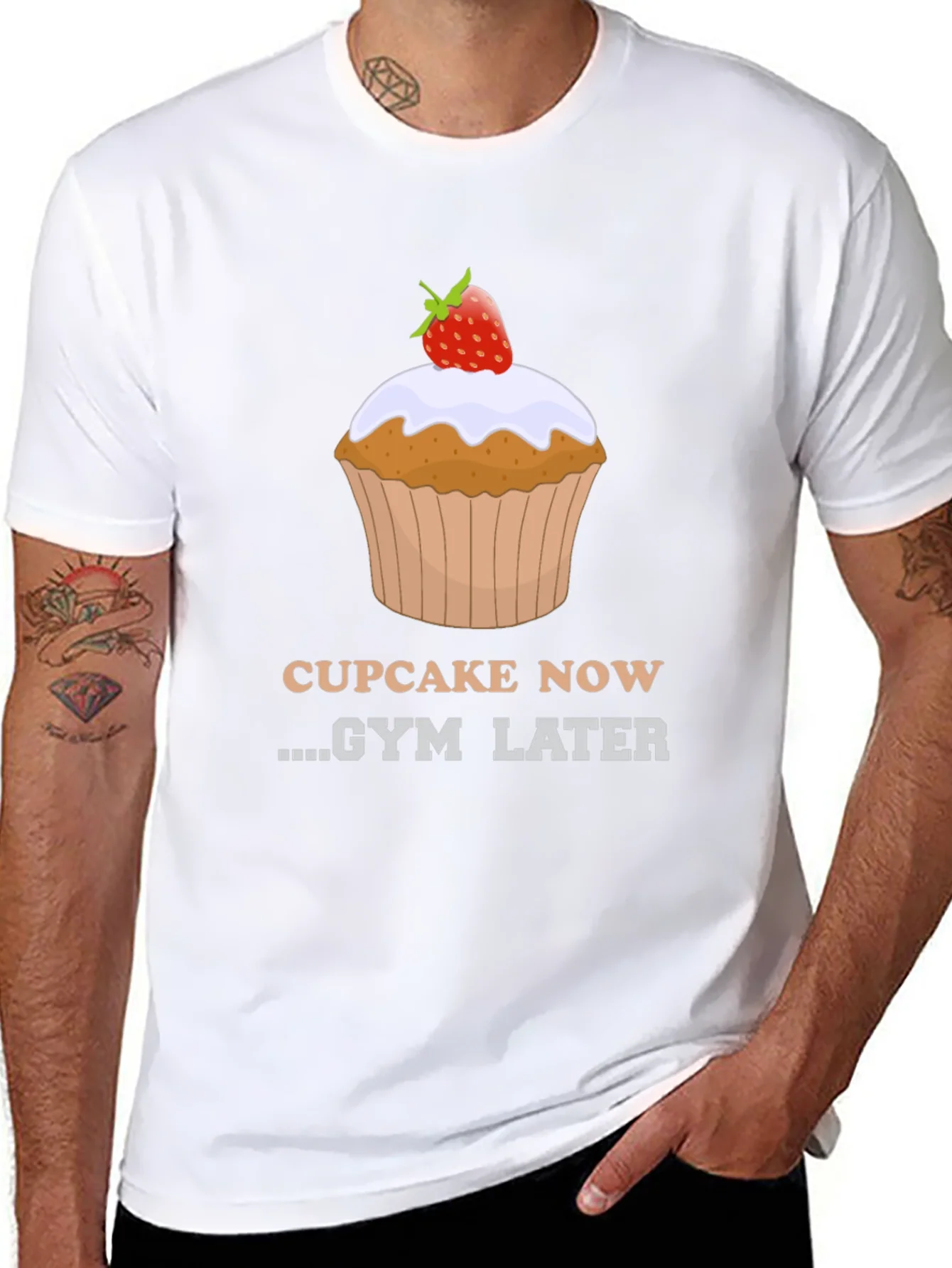 Camiseta Negra Cupcake Now Gym Later