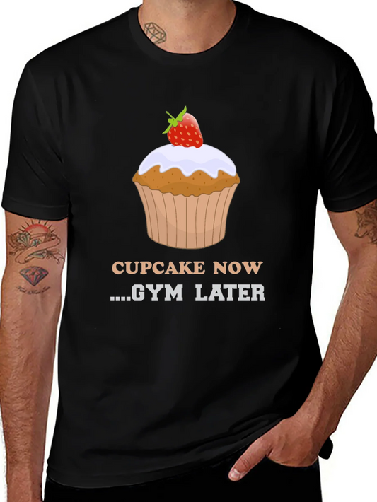 Camiseta Negra Cupcake Now Gym Later