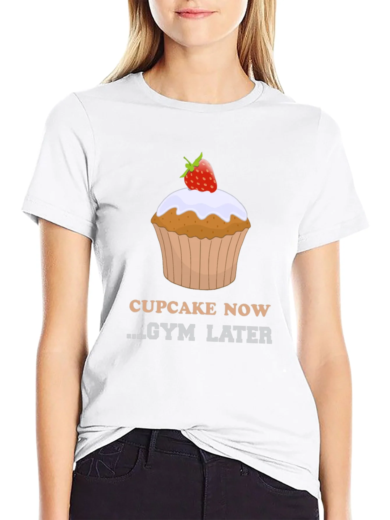 Camiseta Negra Cupcake Now Gym Later