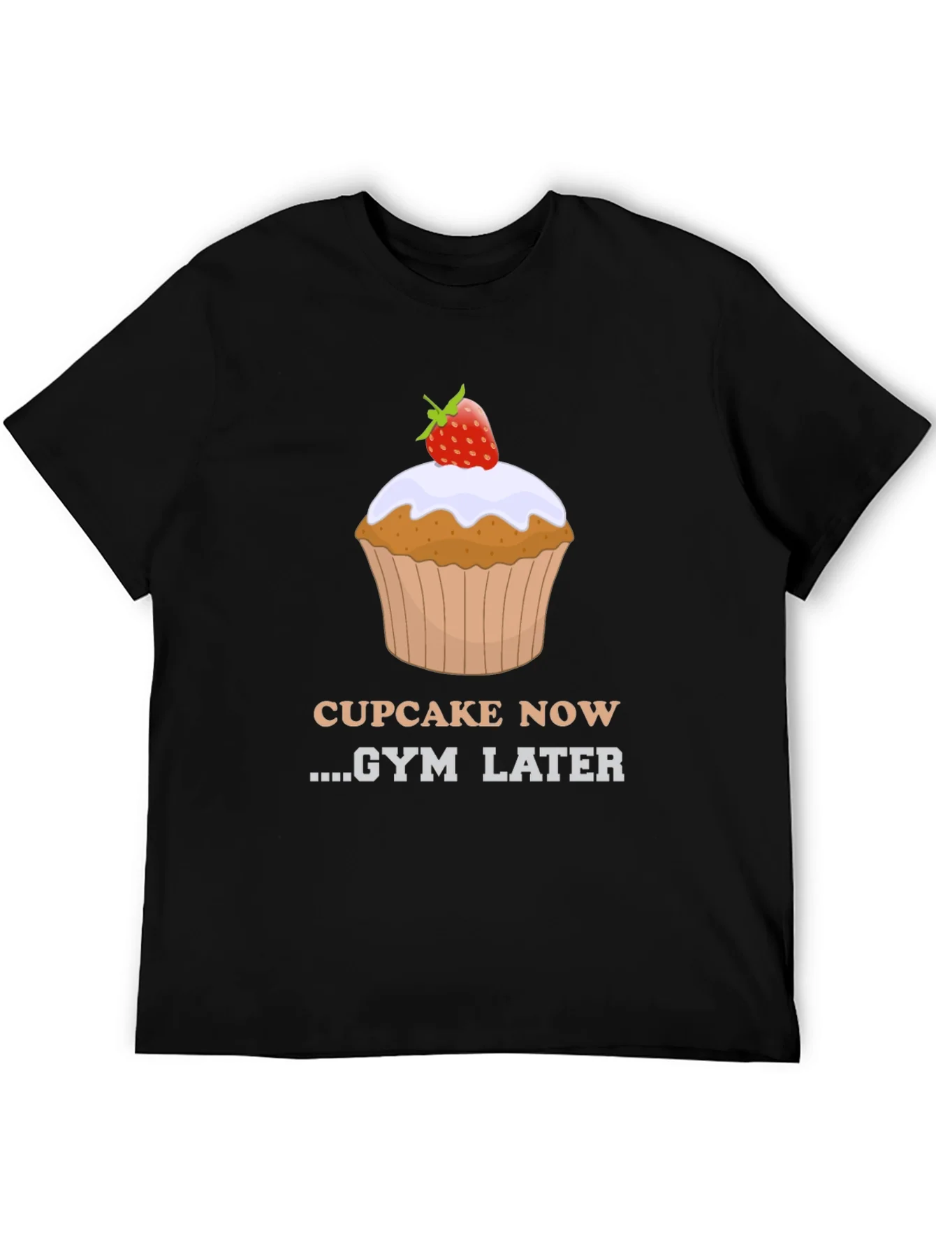 Camiseta Negra Cupcake Now Gym Later
