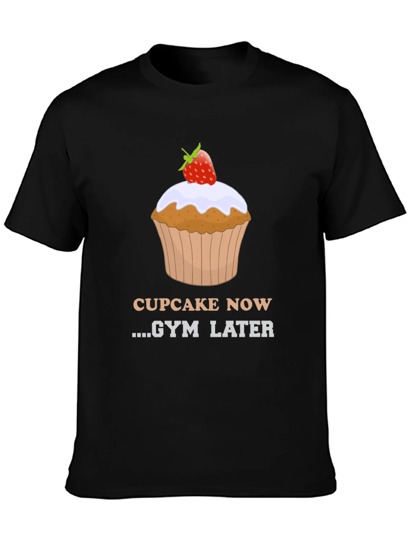 Camiseta Negra Cupcake Now Gym Later