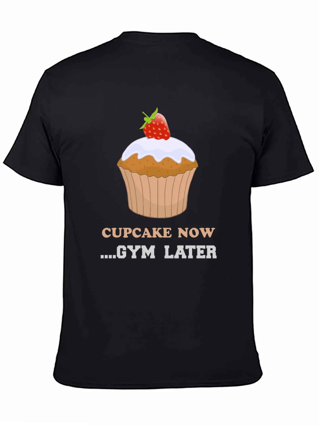 Camiseta Negra Cupcake Now Gym Later