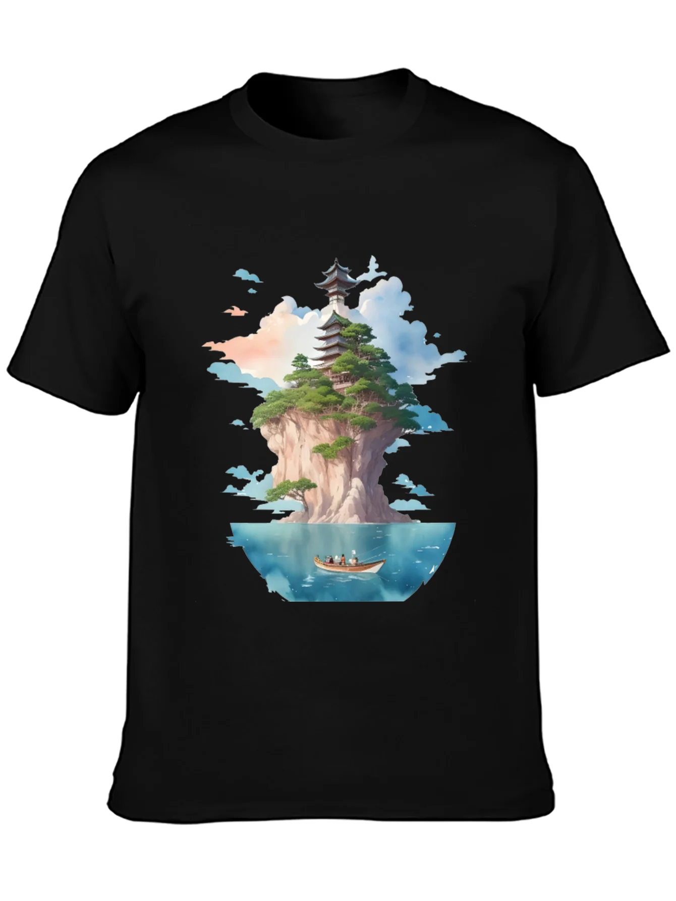 Rebbecca Pagoda Island Graphic Tee - Unique Design