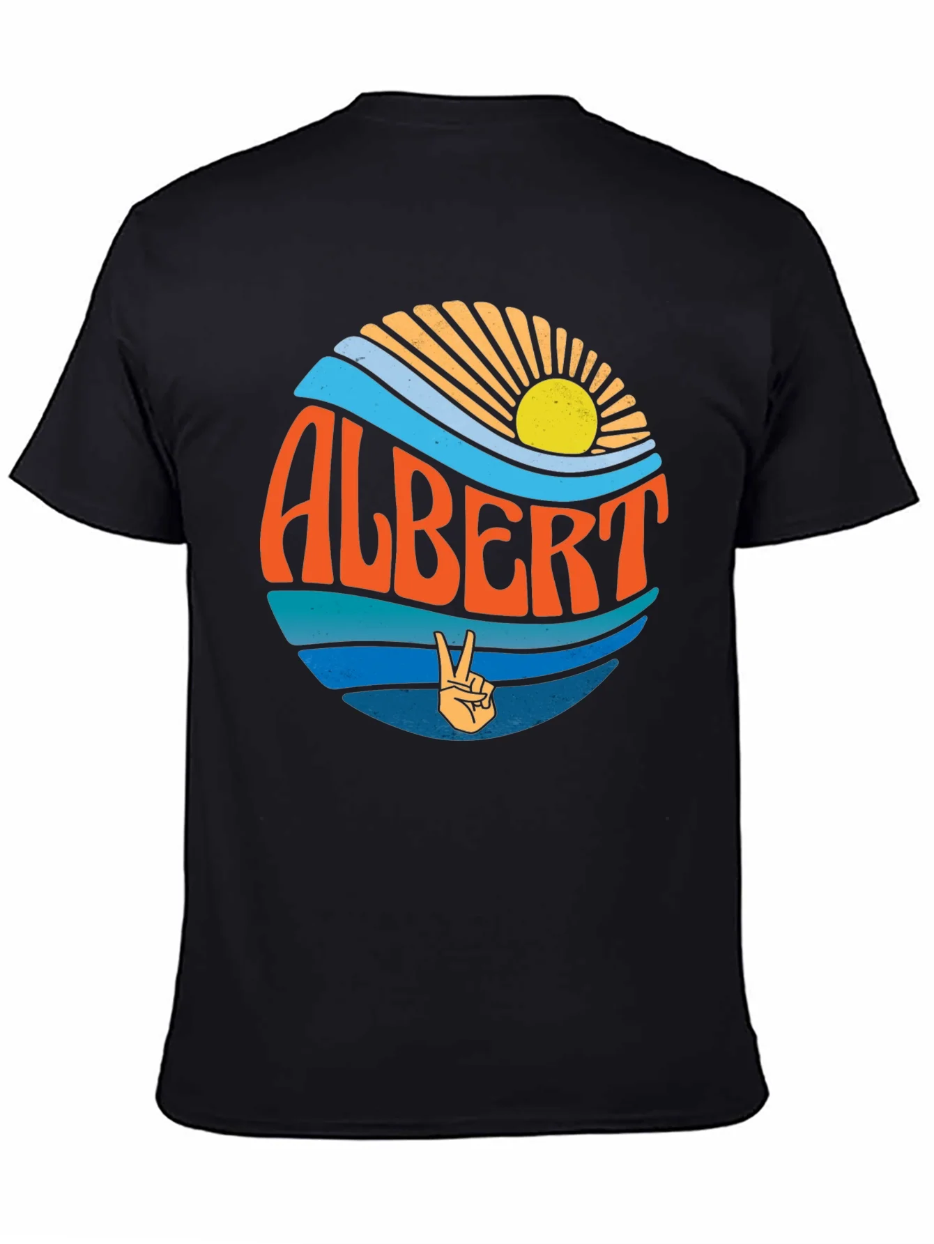Camiseta Negra Albert Onda Retro