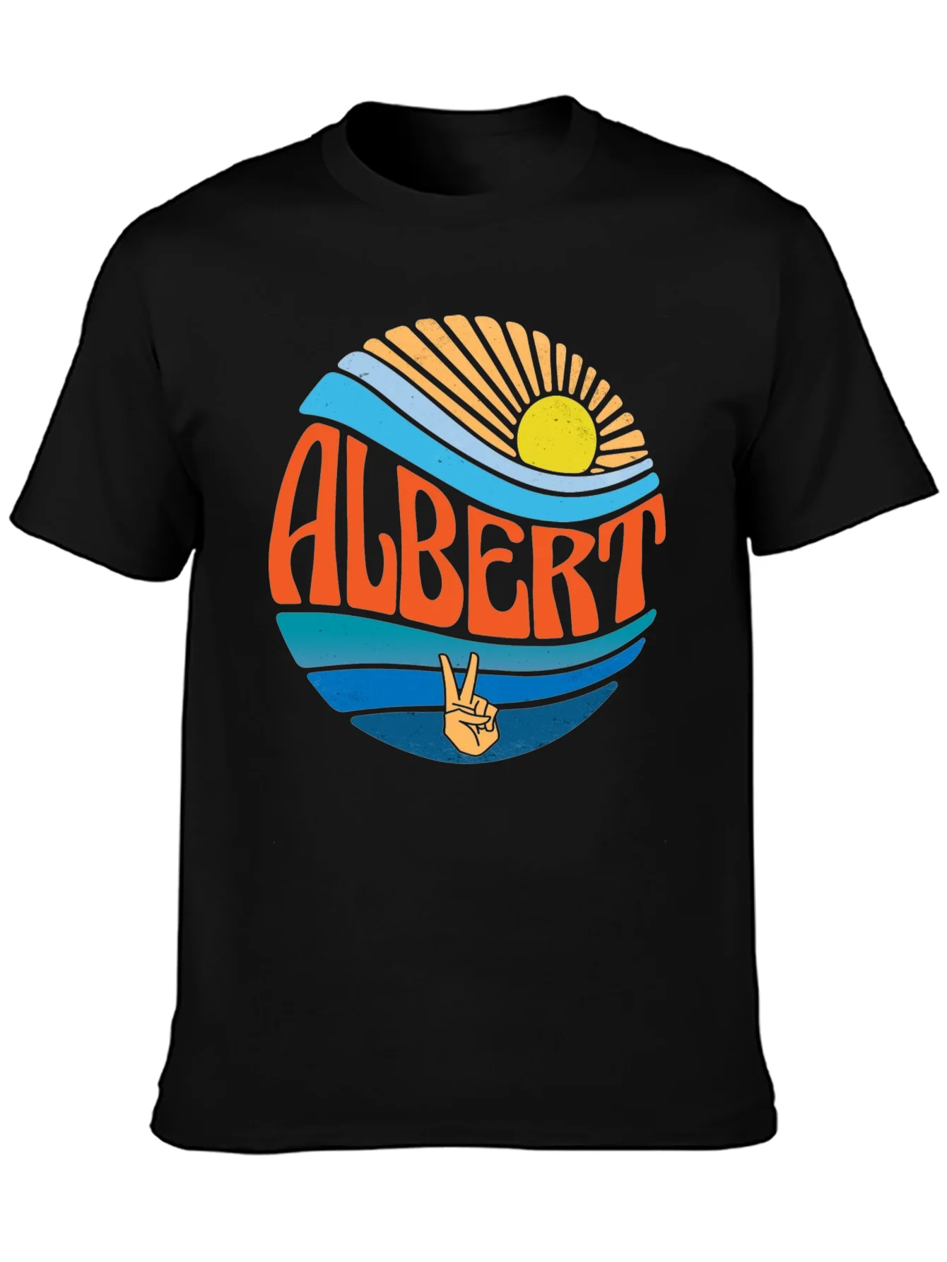 Camiseta Negra Albert Onda Retro