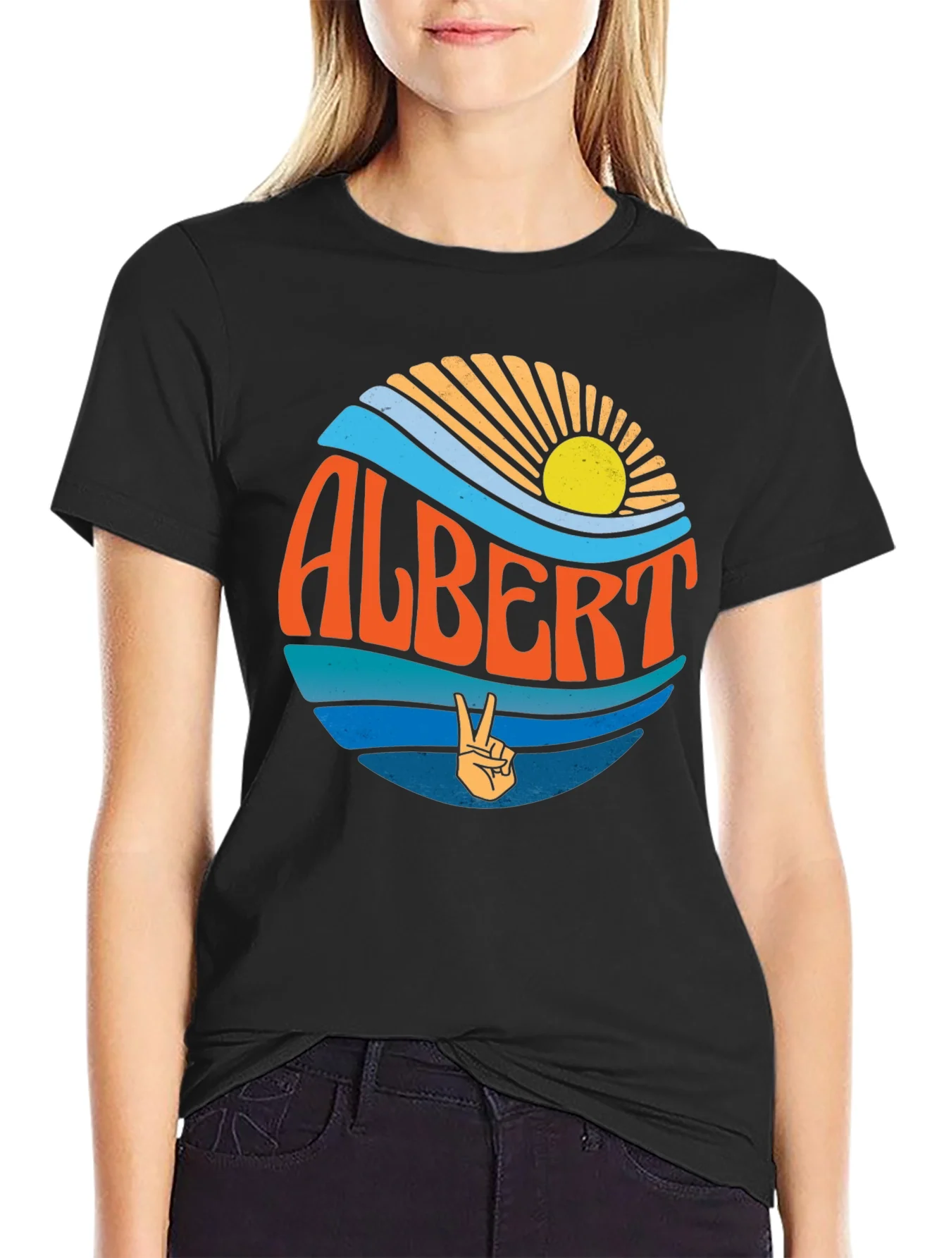 Camiseta Negra Albert Onda Retro