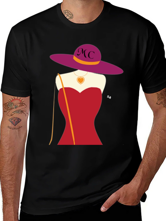 Rebbecca Novelty T-Shirt with Woman in Red Dress