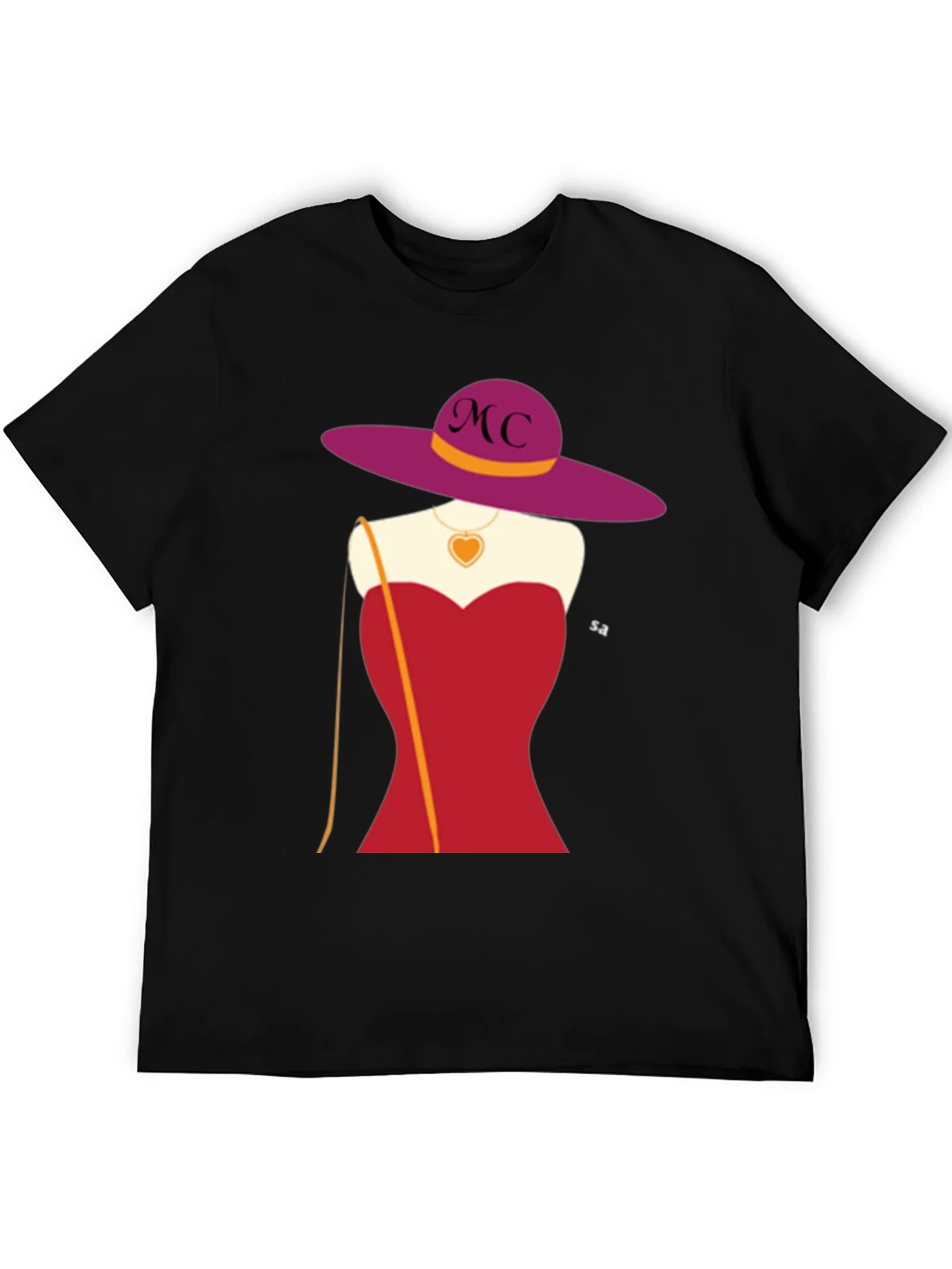 Rebbecca Novelty T-Shirt with Woman in Red Dress