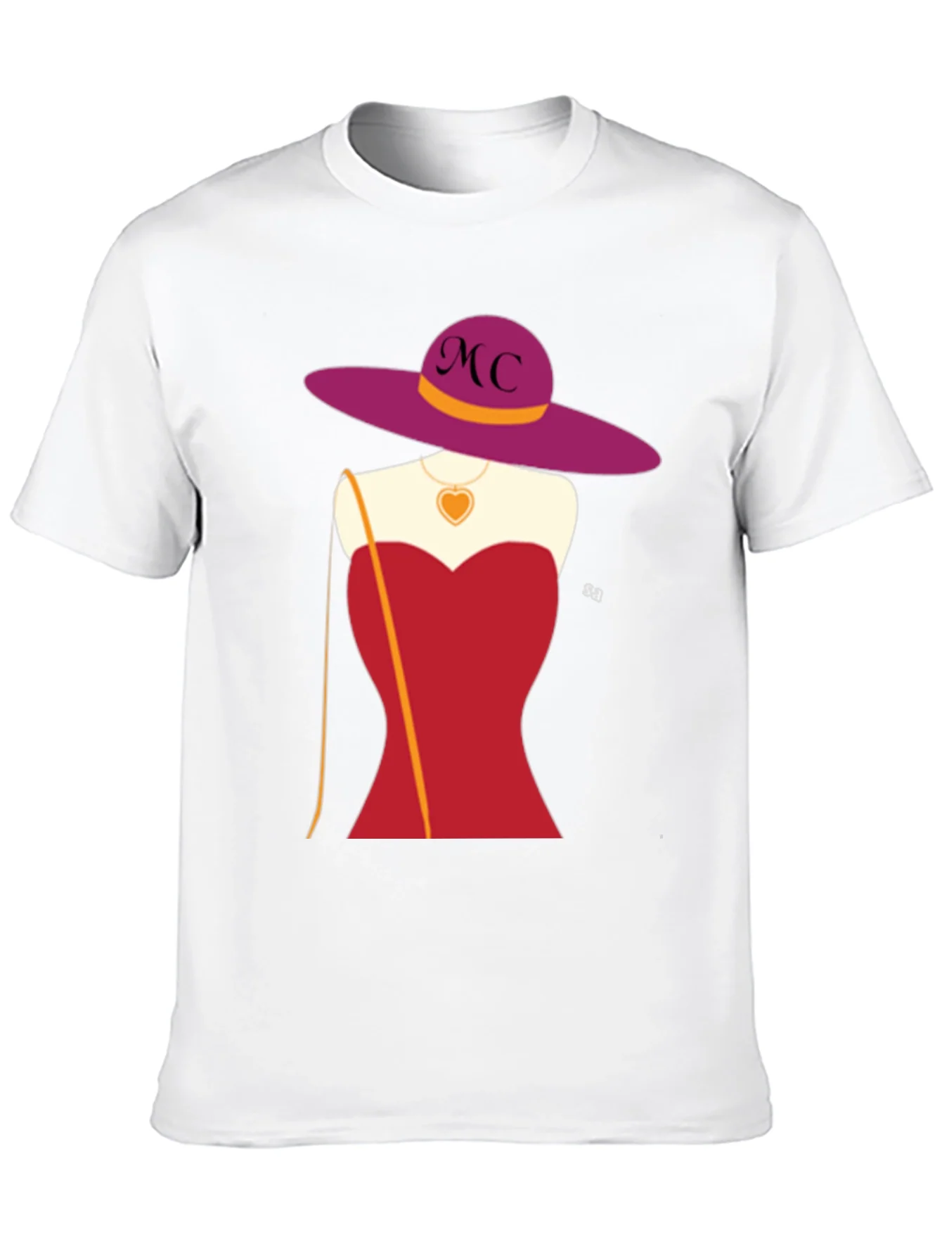 Rebbecca Novelty T-Shirt with Woman in Red Dress