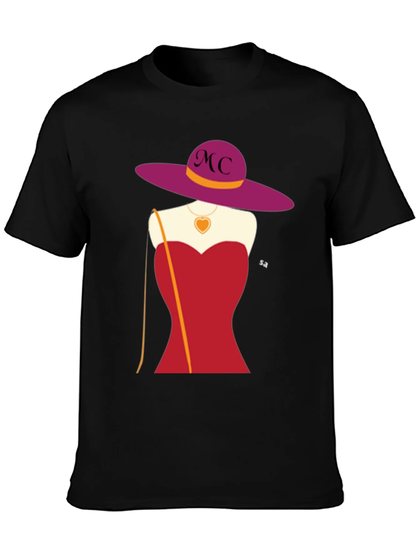 Rebbecca Novelty T-Shirt with Woman in Red Dress