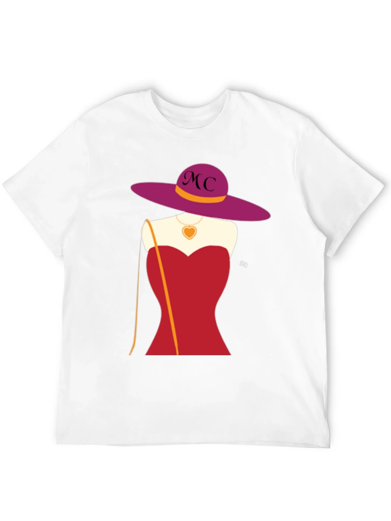 Rebbecca Novelty T-Shirt with Woman in Red Dress