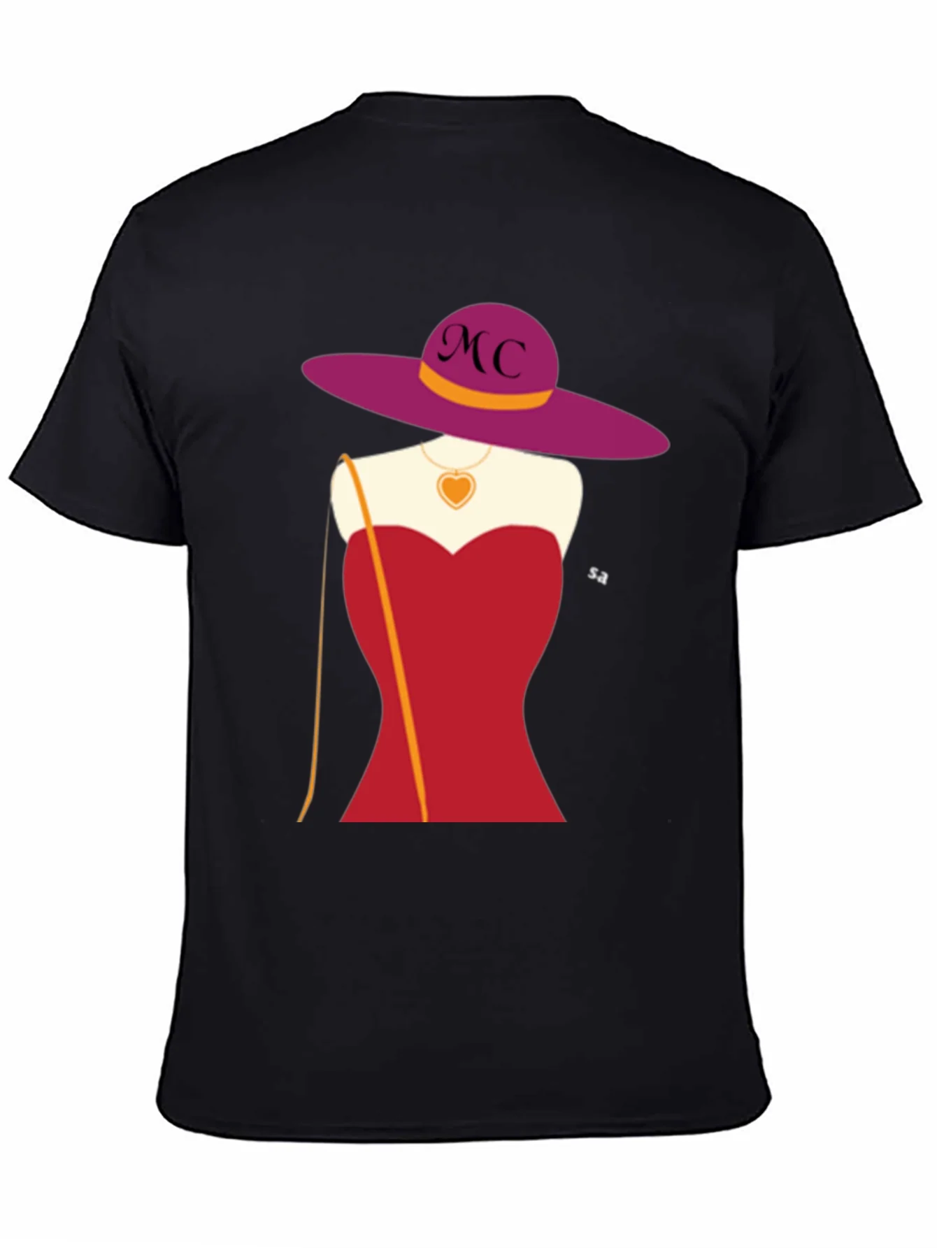 Rebbecca Novelty T-Shirt with Woman in Red Dress