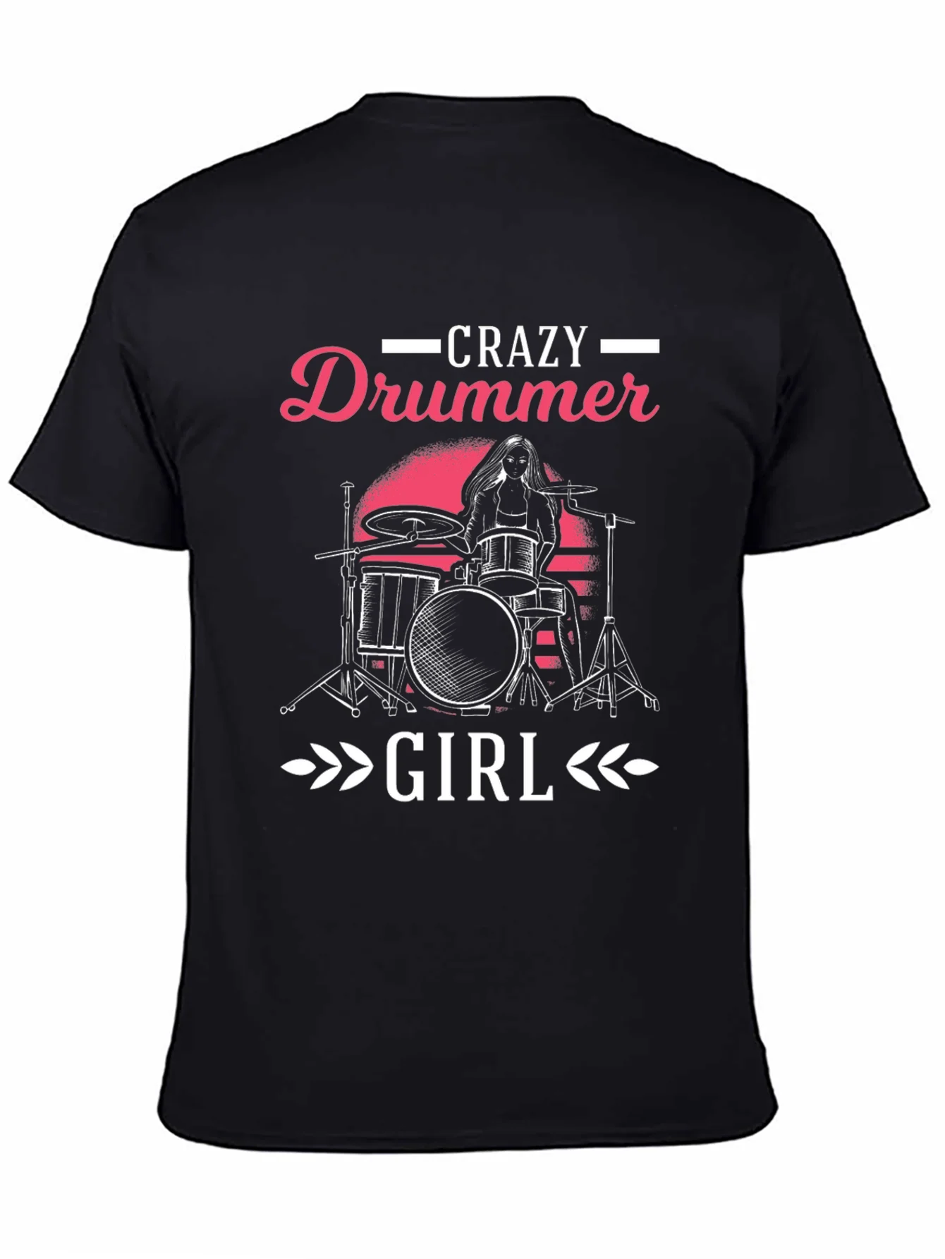 Rebbecca Crazy Drummer Girl Graphic T-Shirt - Black