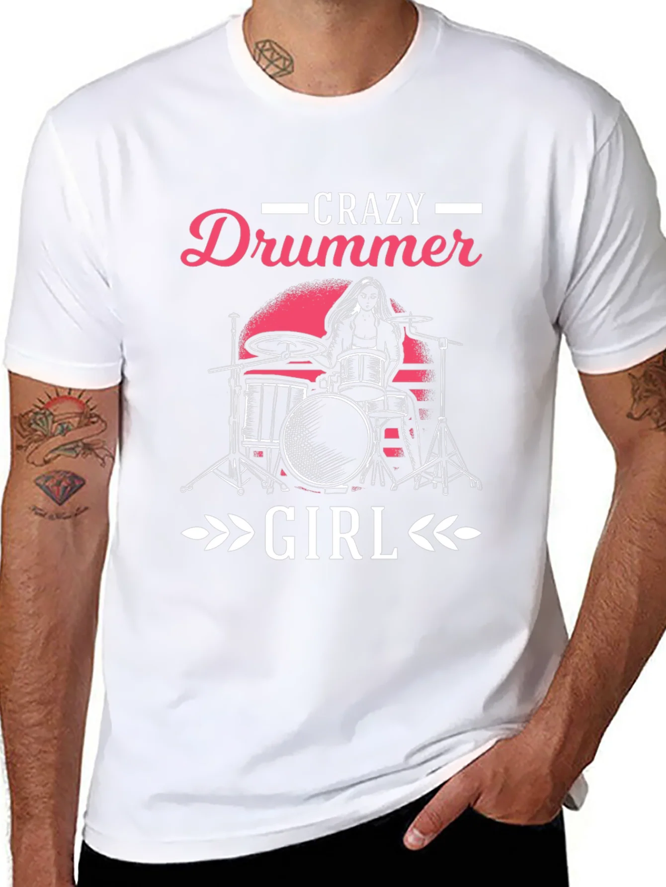 Rebbecca Crazy Drummer Girl Graphic T-Shirt - Black