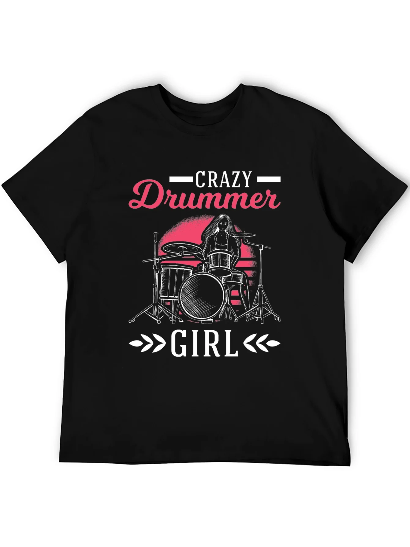 Rebbecca Crazy Drummer Girl Graphic T-Shirt - Black