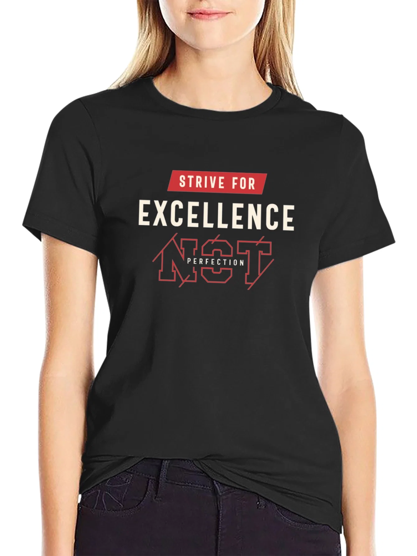 Rebbecca Strive for Excellence Graphic Tee - Black