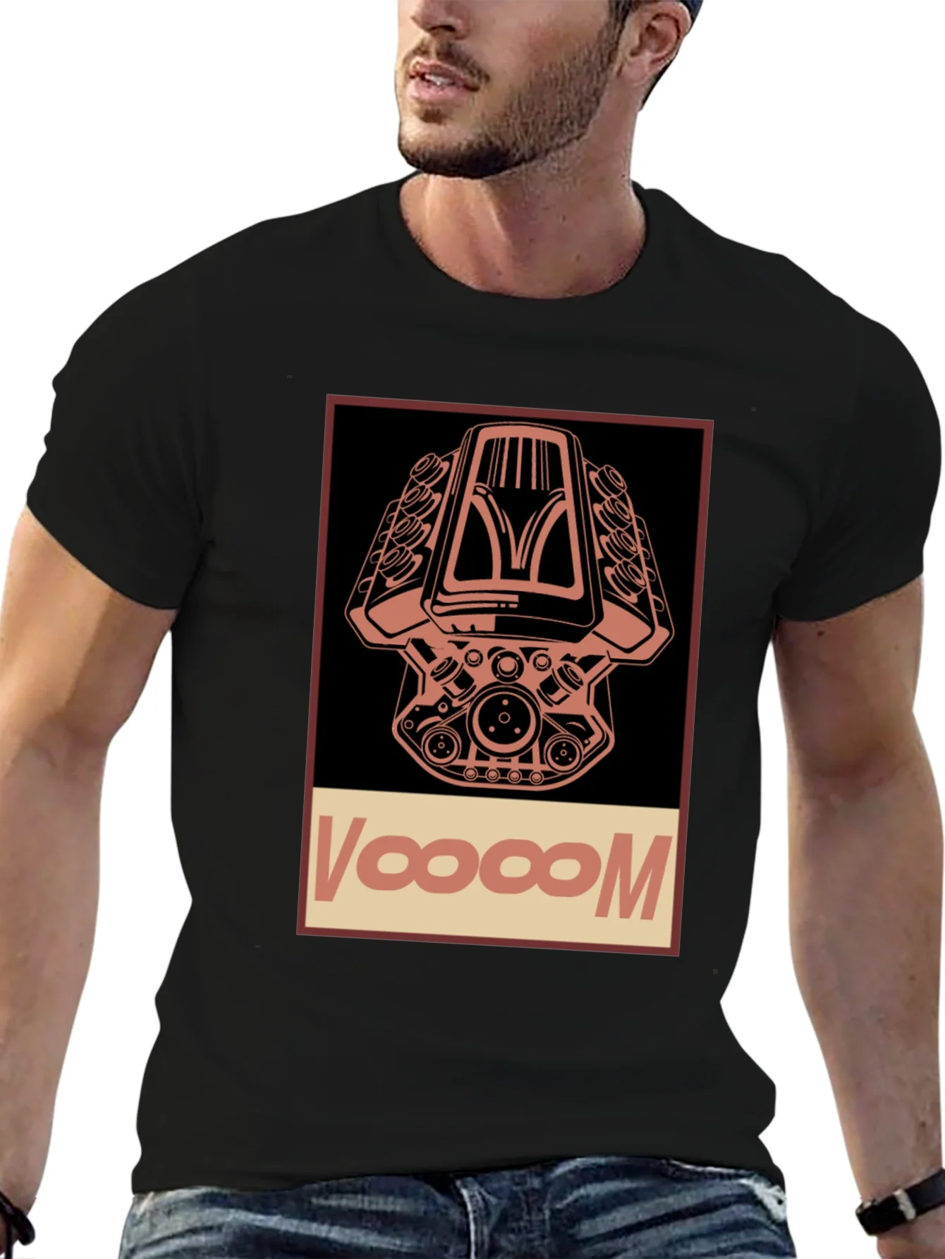 Rebbecca Voooom Engine Graphic T-Shirt - Black Cotton Tee