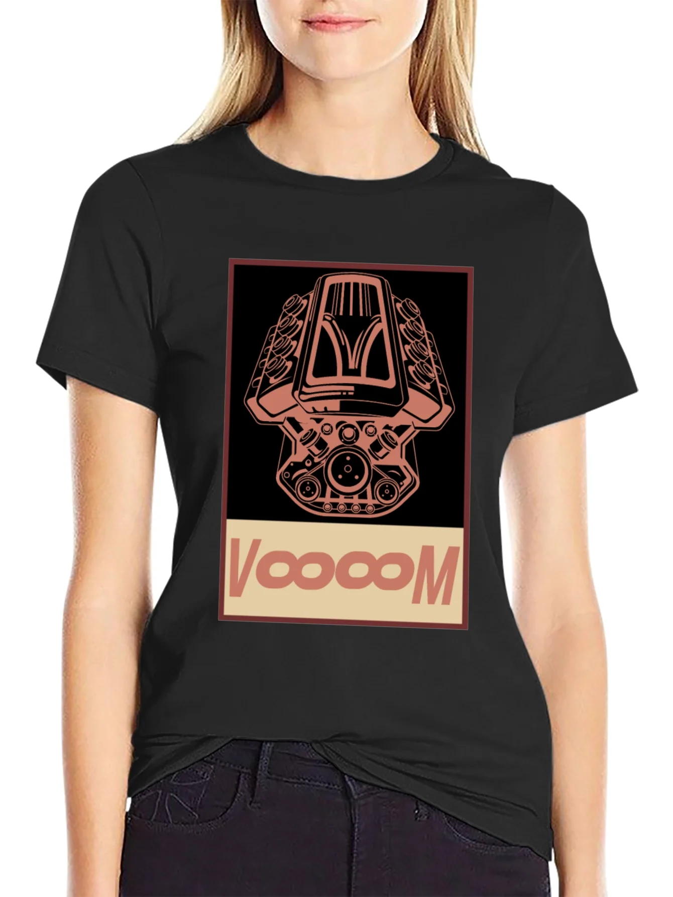 Rebbecca Voooom Engine Graphic T-Shirt - Black Cotton Tee