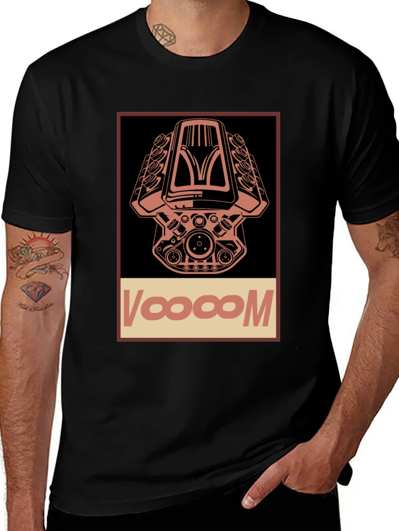 Rebbecca Voooom Engine Graphic T-Shirt - Black Cotton Tee