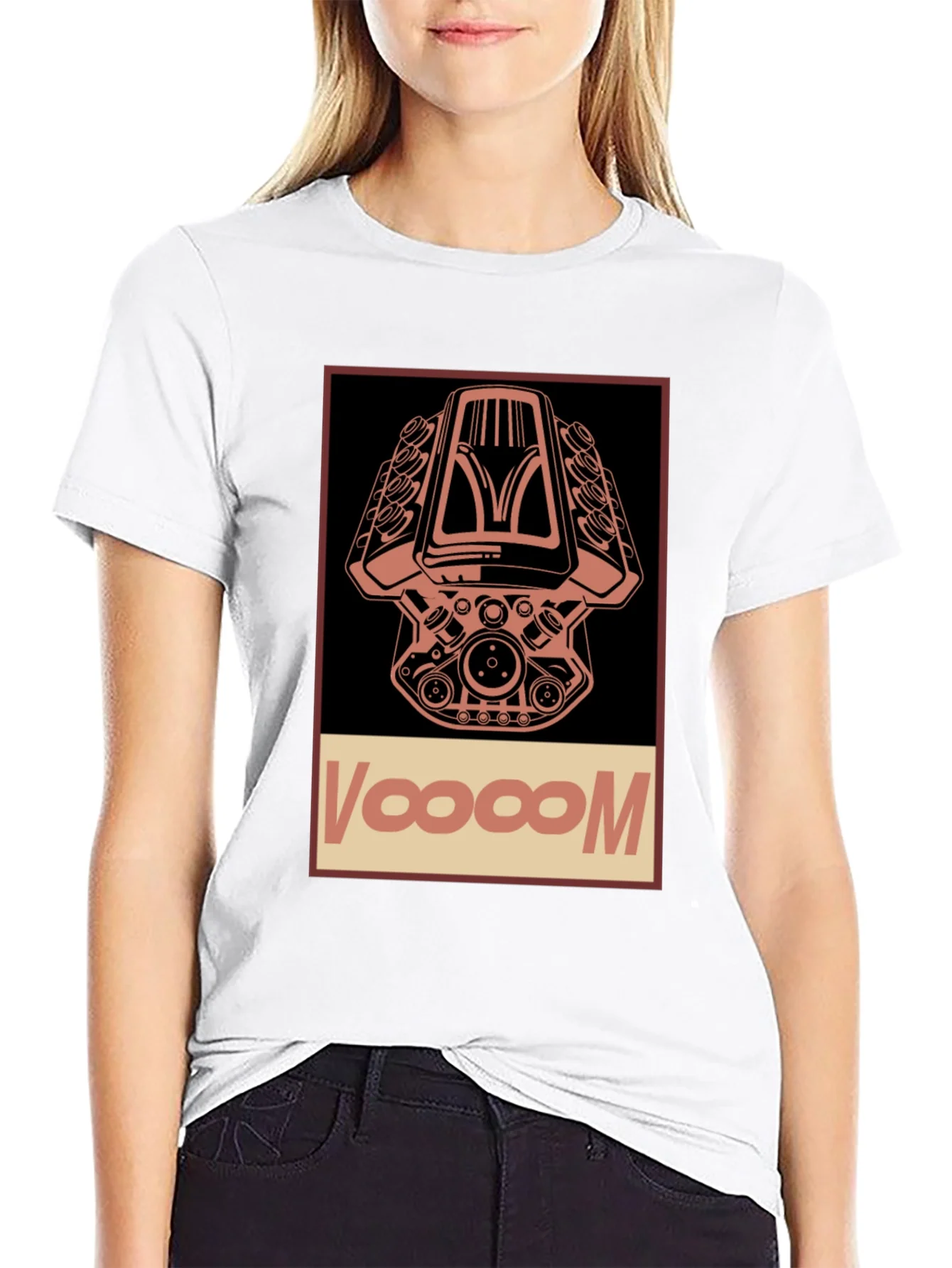 Rebbecca Voooom Engine Graphic T-Shirt - Black Cotton Tee