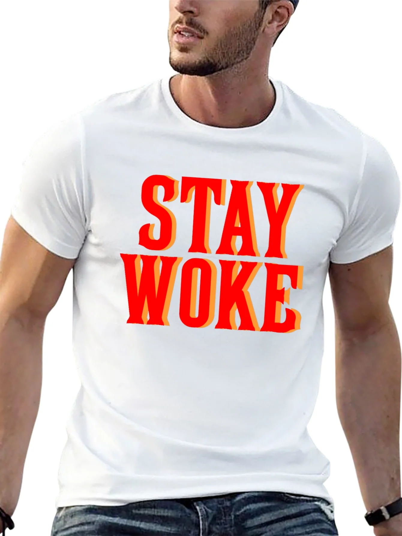 Camiseta Stay Woke Negra para Hombre