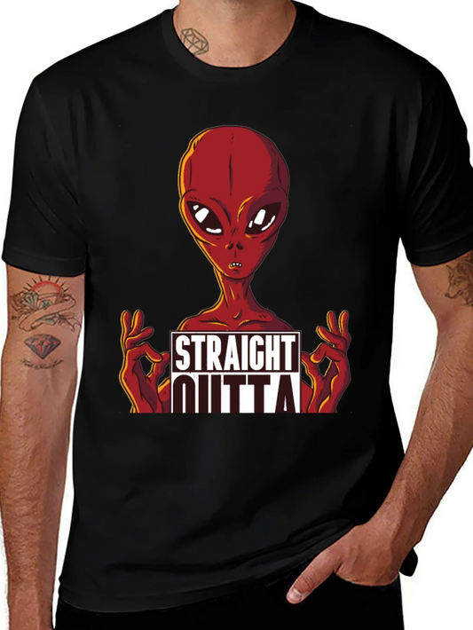Camiseta Negra con Dise?o de Alien¨ªgena Straight Outta