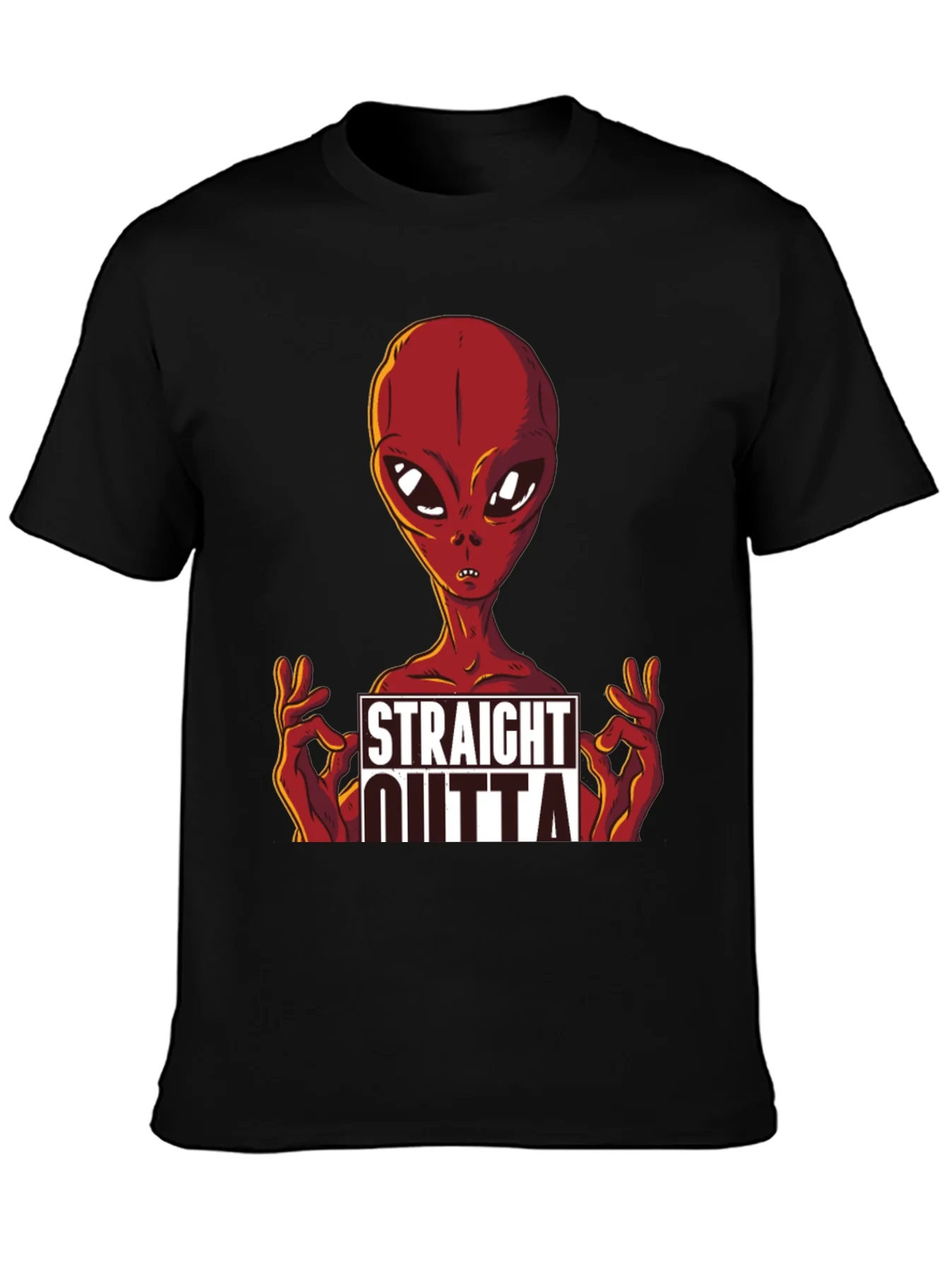 Camiseta Negra con Dise?o de Alien¨ªgena Straight Outta