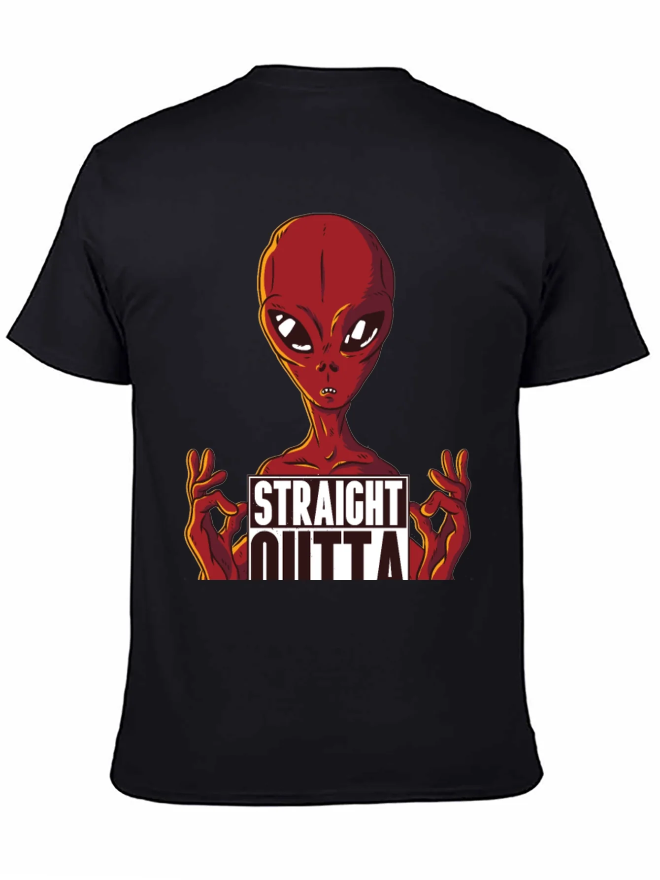 Camiseta Negra con Dise?o de Alien¨ªgena Straight Outta