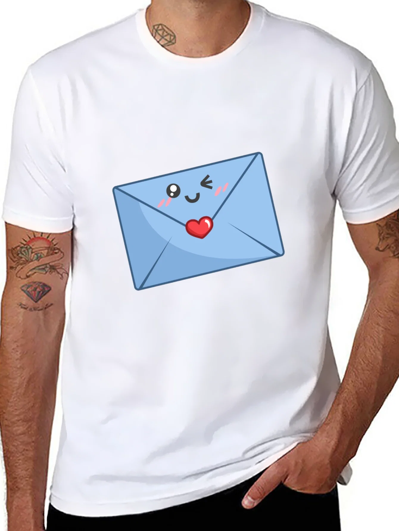Rebbecca Cute Love Letter T-Shirt - Black