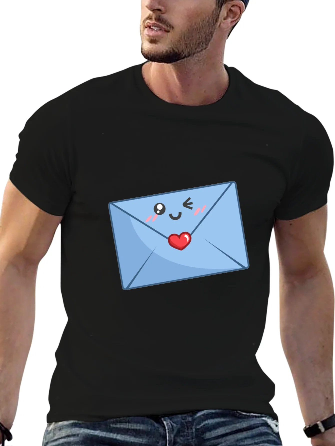 Rebbecca Cute Love Letter T-Shirt - Black