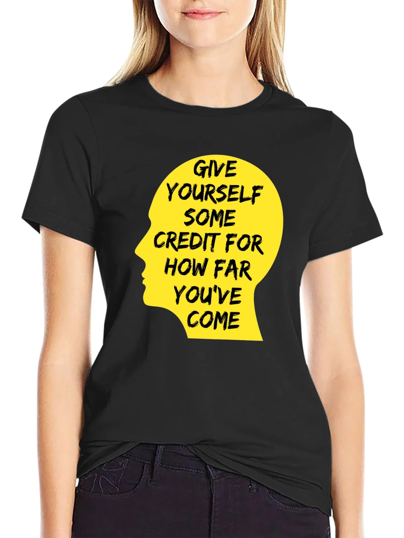 Rebbecca Motivational Quote T-Shirt - Give Yourself Credit
