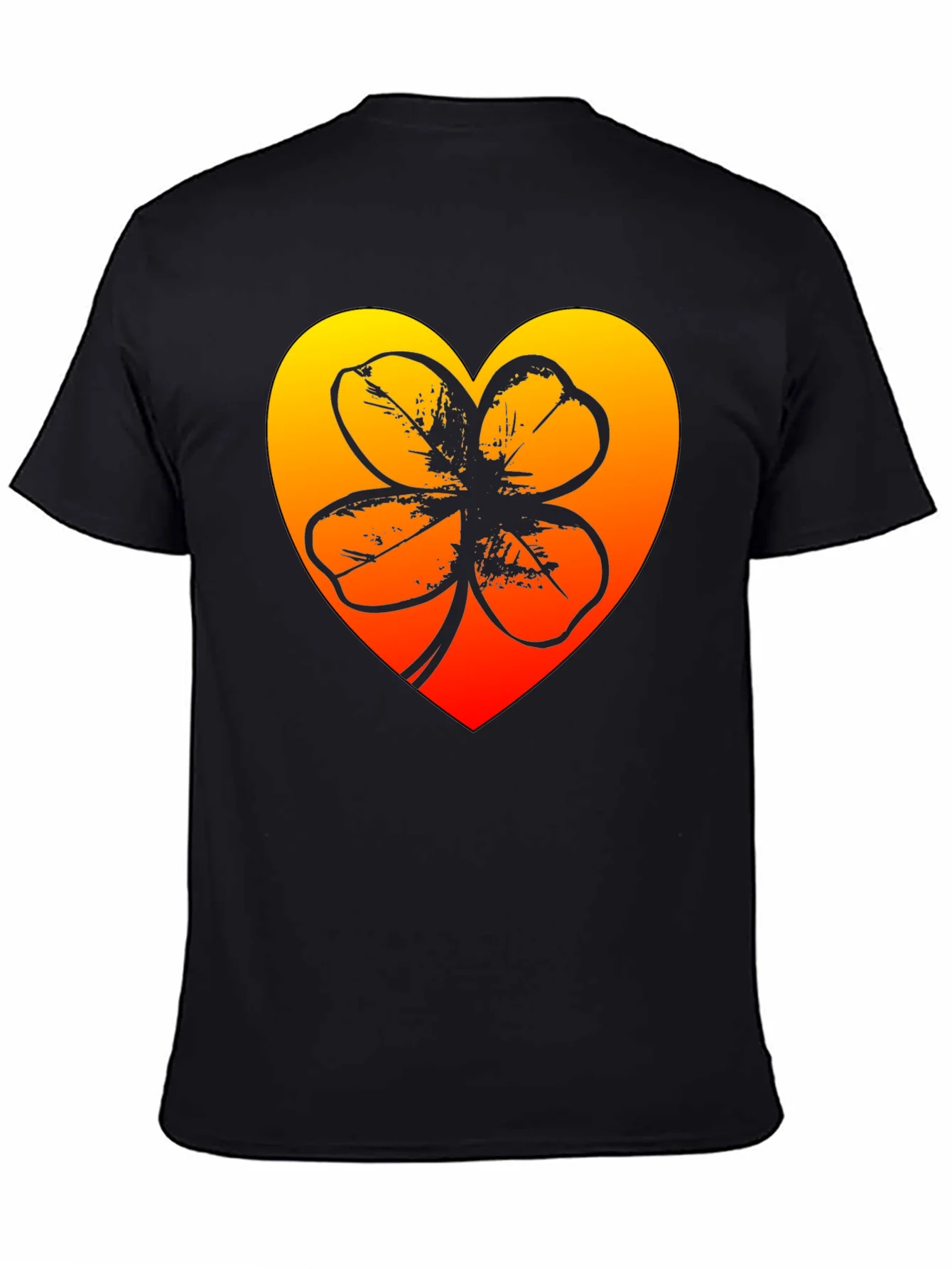Rebbecca Lucky Heart Clover T-Shirt - Black