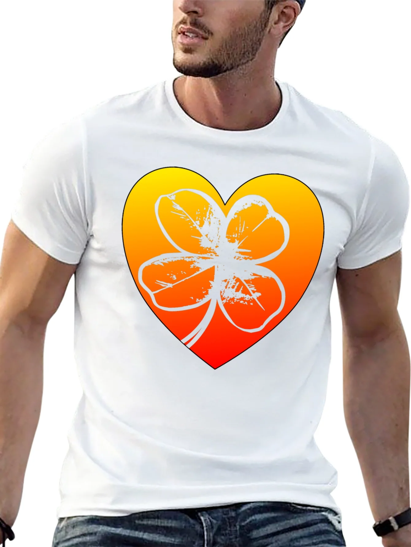 Rebbecca Lucky Heart Clover T-Shirt - Black
