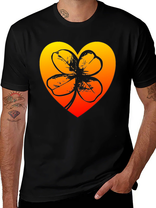 Rebbecca Lucky Heart Clover T-Shirt - Black
