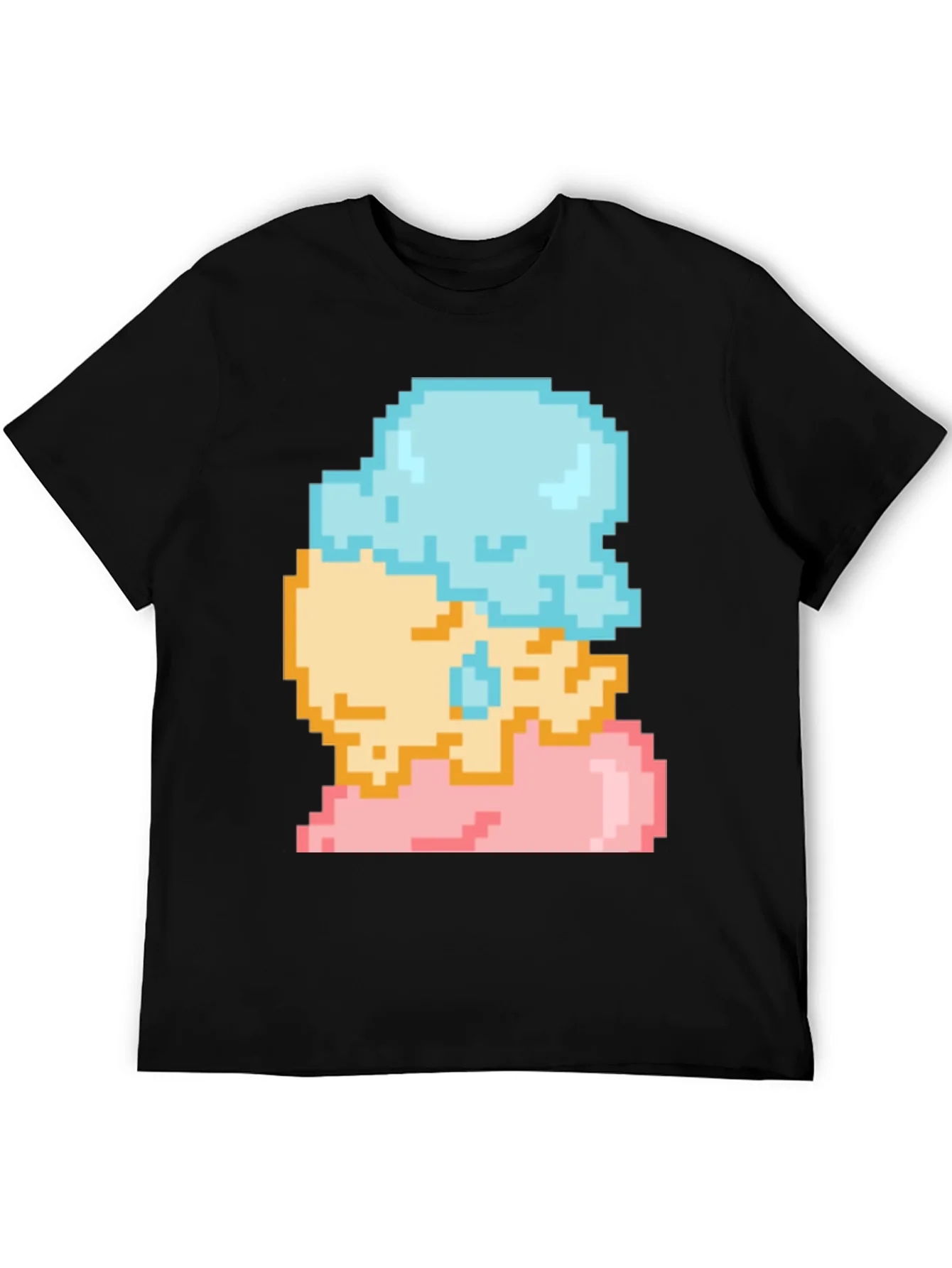 Camiseta Negra con Dise?o de Helado Pixelado