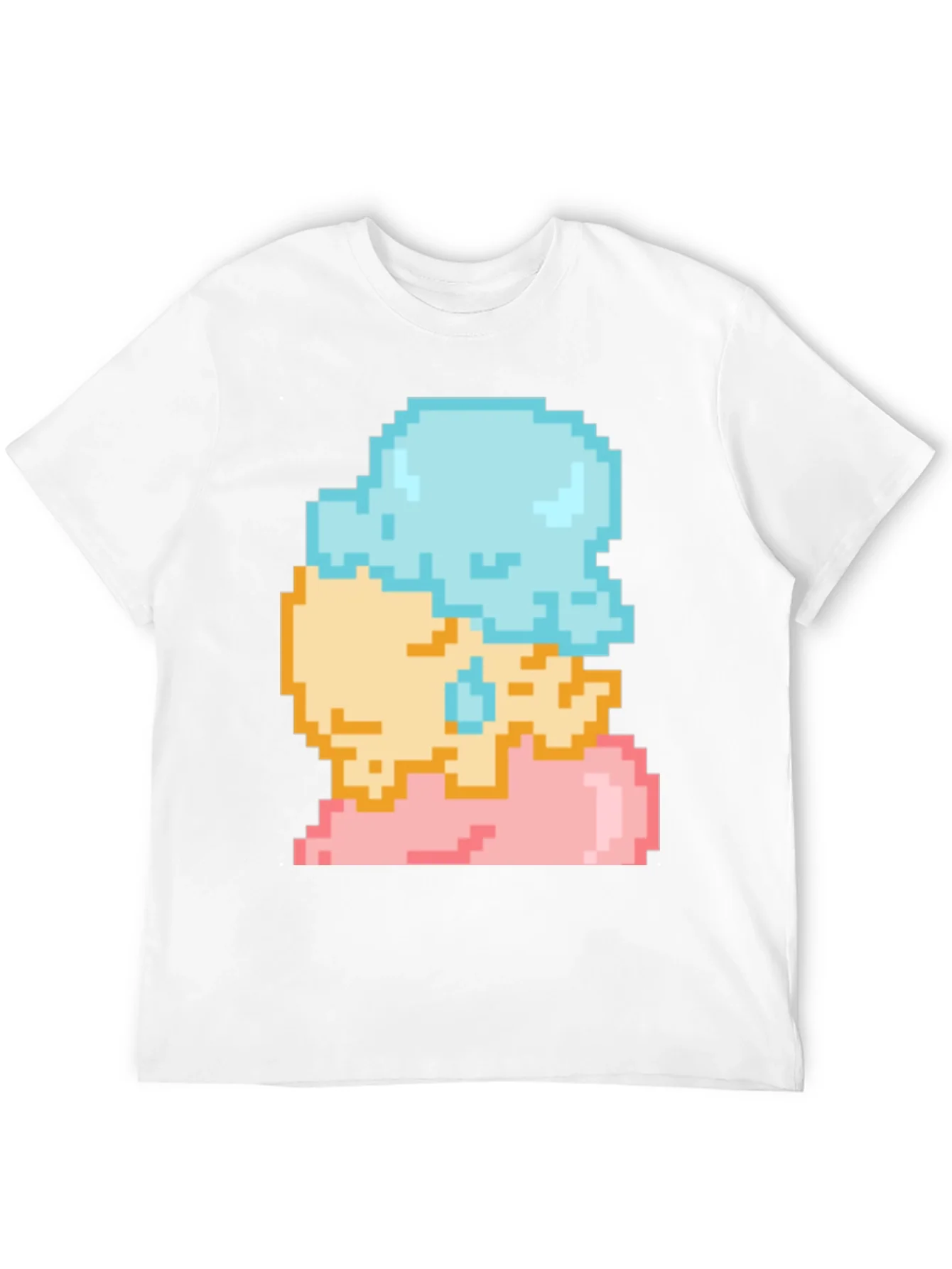 Camiseta Negra con Dise?o de Helado Pixelado