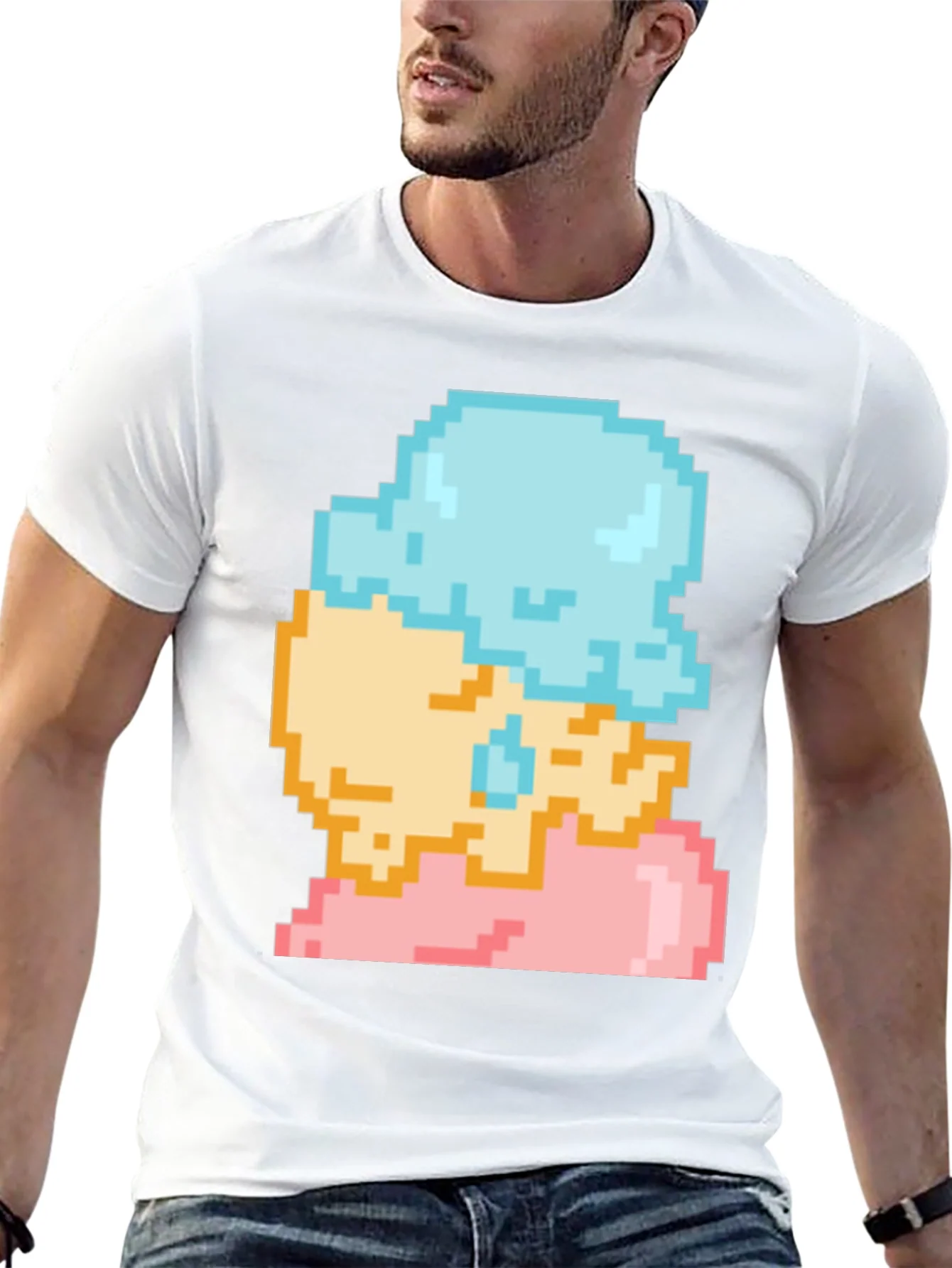 Camiseta Negra con Dise?o de Helado Pixelado