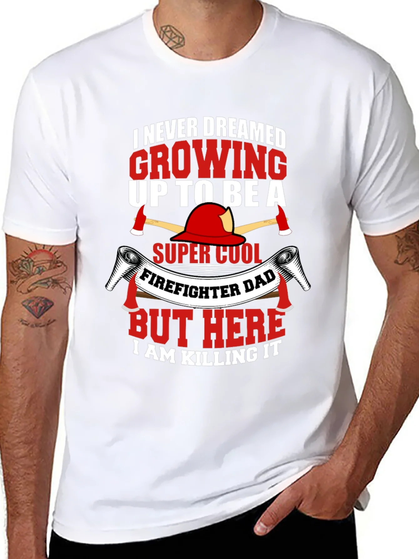 Camiseta Negra Divertida Pap¨¢ Bombero