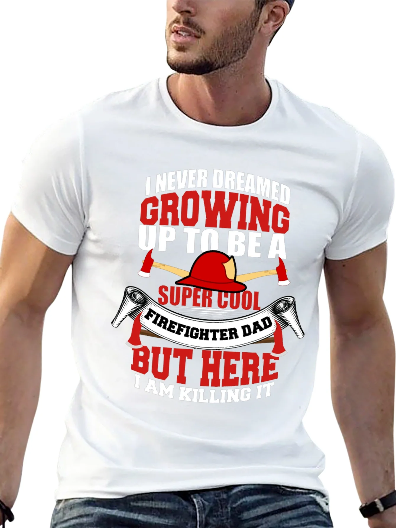 Camiseta Negra Divertida Pap¨¢ Bombero