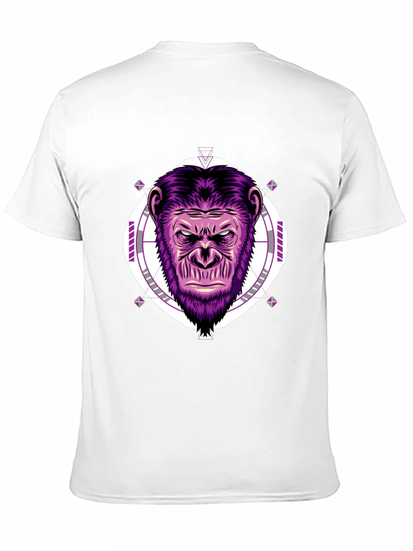 Camiseta Hombre Negra con Estampado de Gorila P¨²rpura