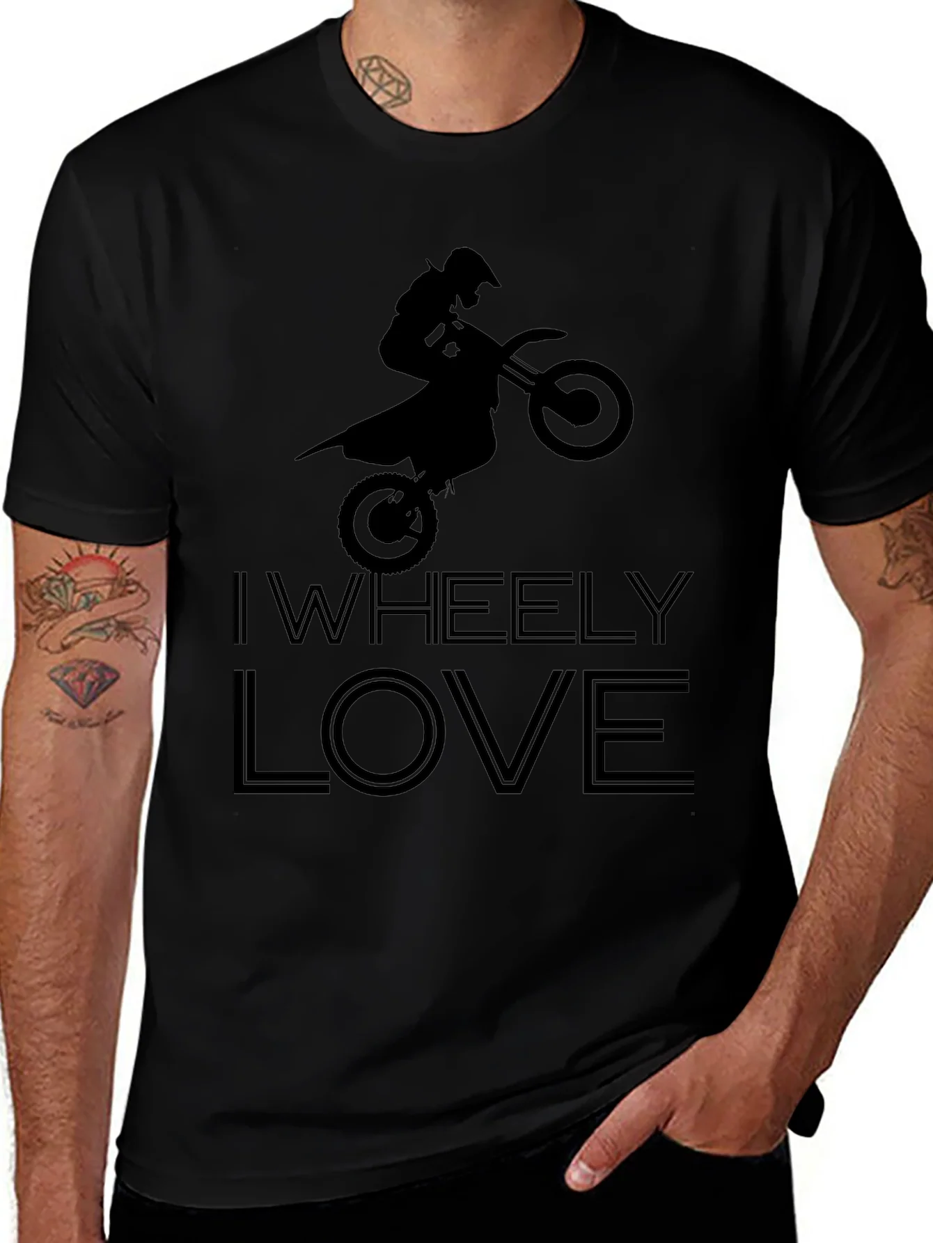 Camiseta Negra I Wheely Love Motocross
