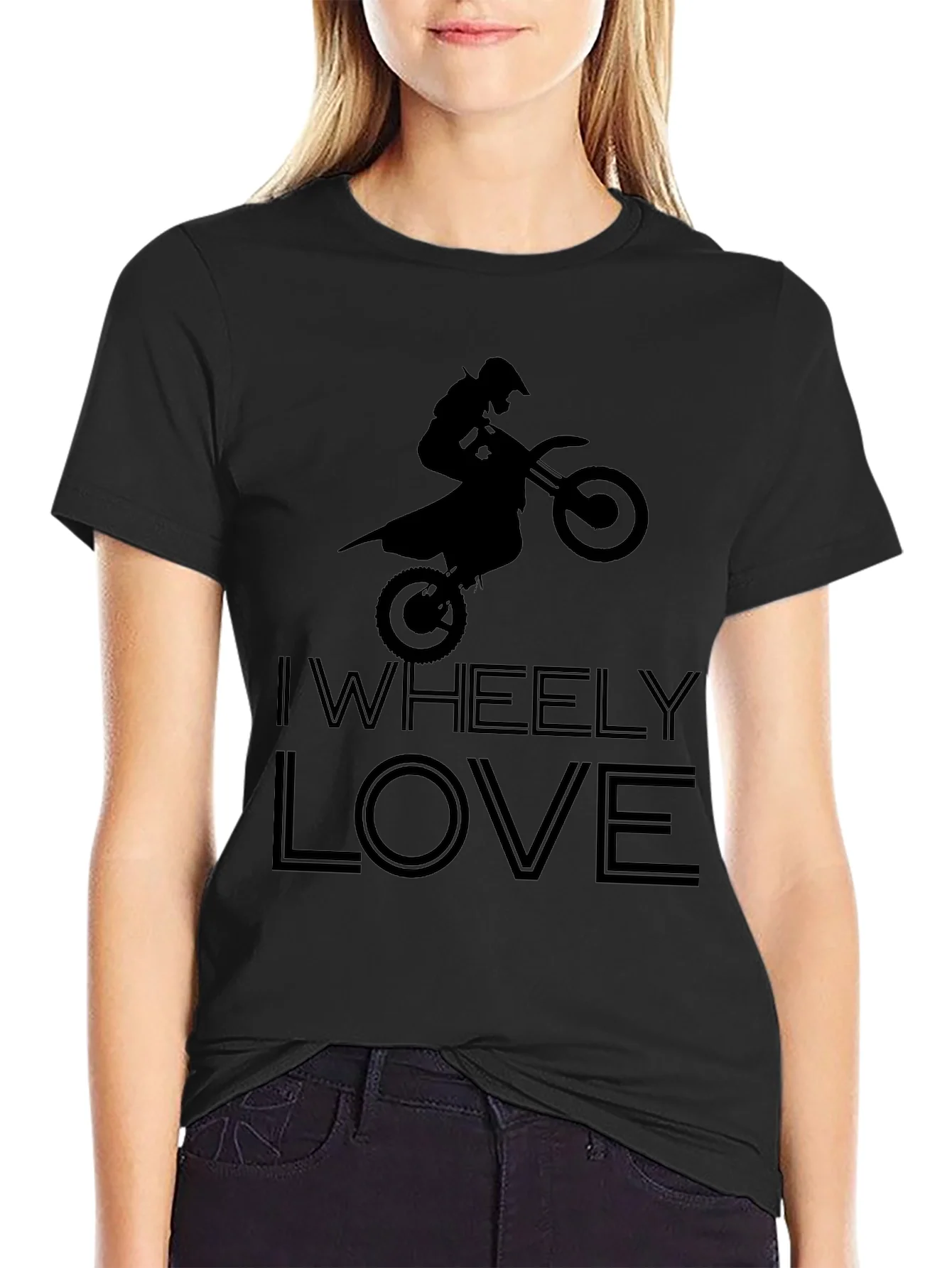 Camiseta Negra I Wheely Love Motocross