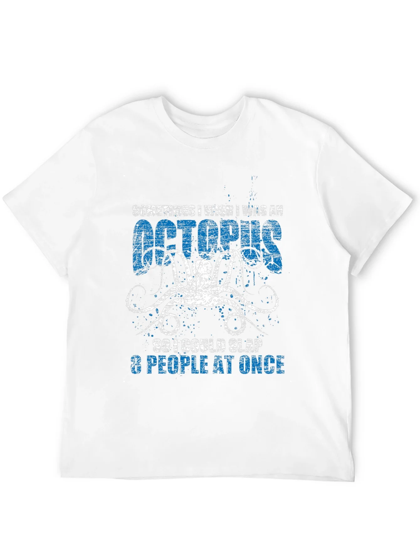 Camiseta Negra con Dise?o de Pulpo para Hombre