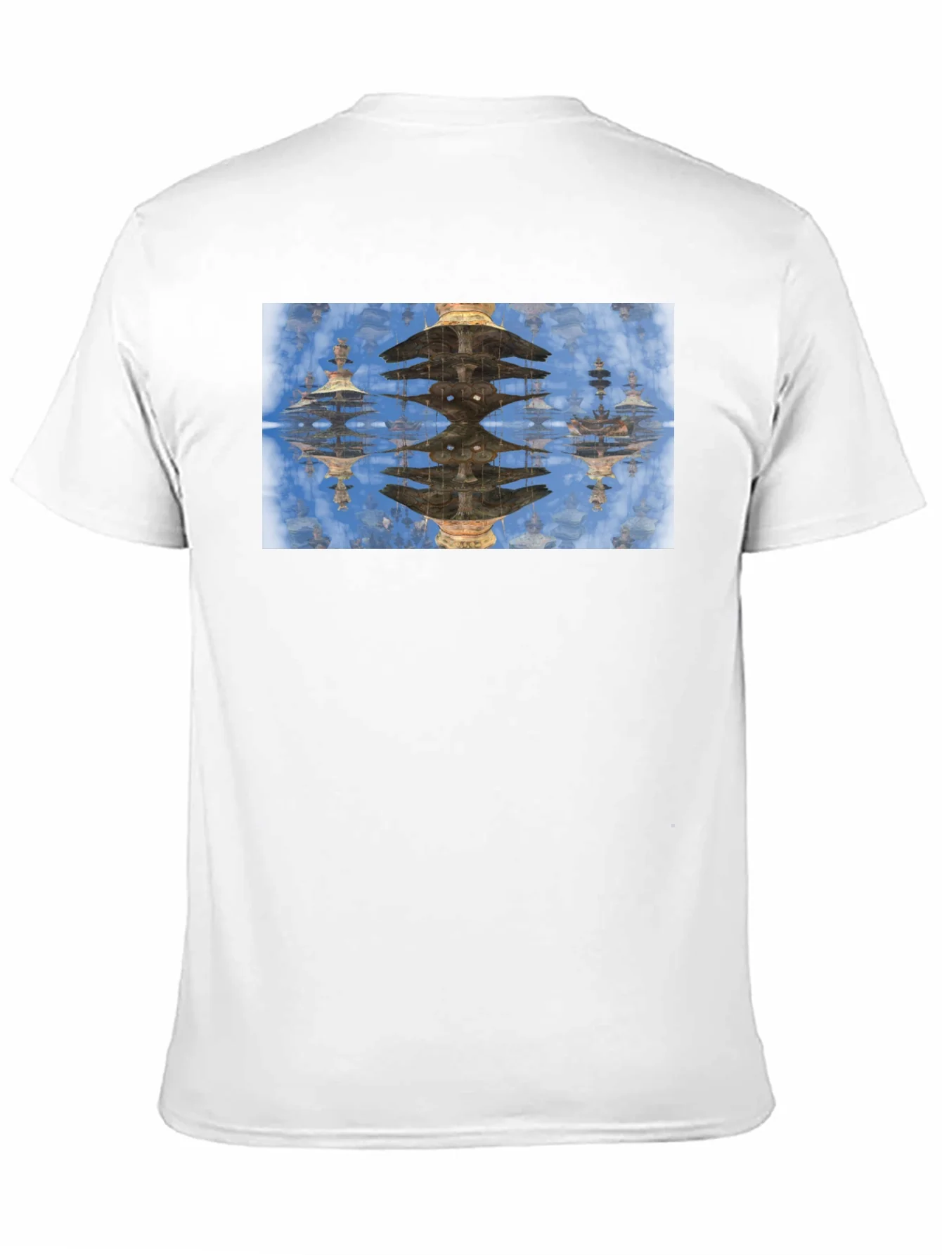 Rebbecca Reflective Pagoda Graphic Tee - Black Cotton Blend