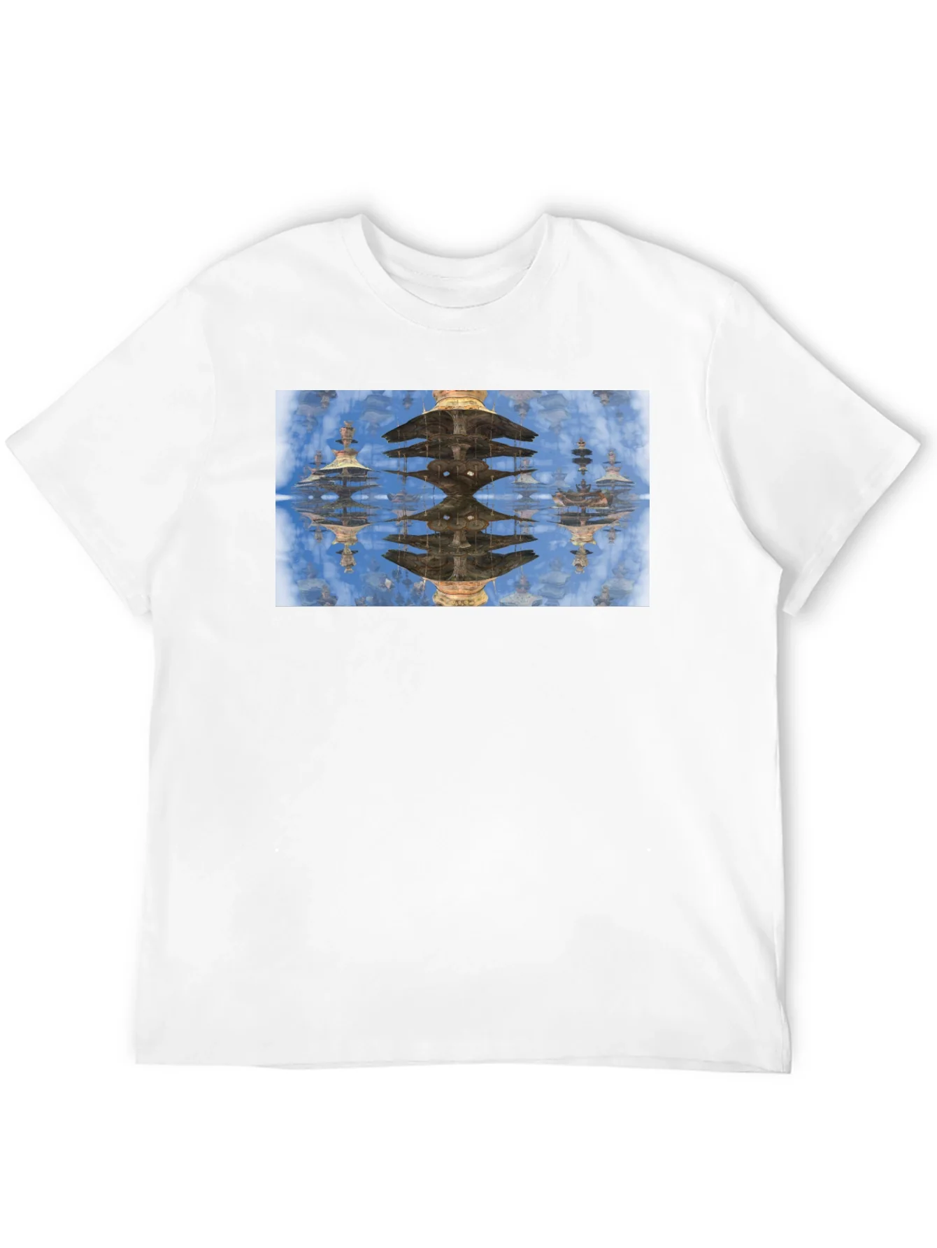 Rebbecca Reflective Pagoda Graphic Tee - Black Cotton Blend