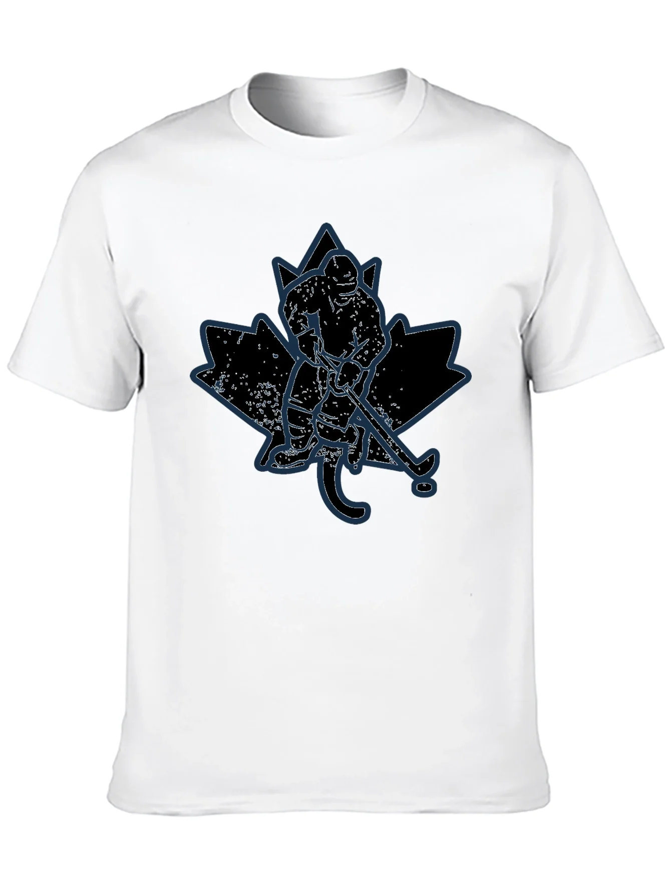 Camiseta Negra Hockey - Dise?o Hoja de Arce